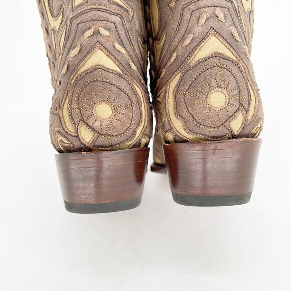 Old Gringo Vintage y2k Jude Brown Floral Overlay Western Cowgirl Boot size 6 - Picture 7 of 10